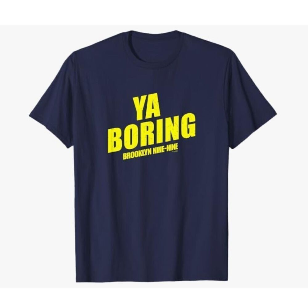 NEXT LEVEL APPAREL T-Shirt Men's Medium Navy Blue Brooklyn‎ Nine-Nine Ya Boring